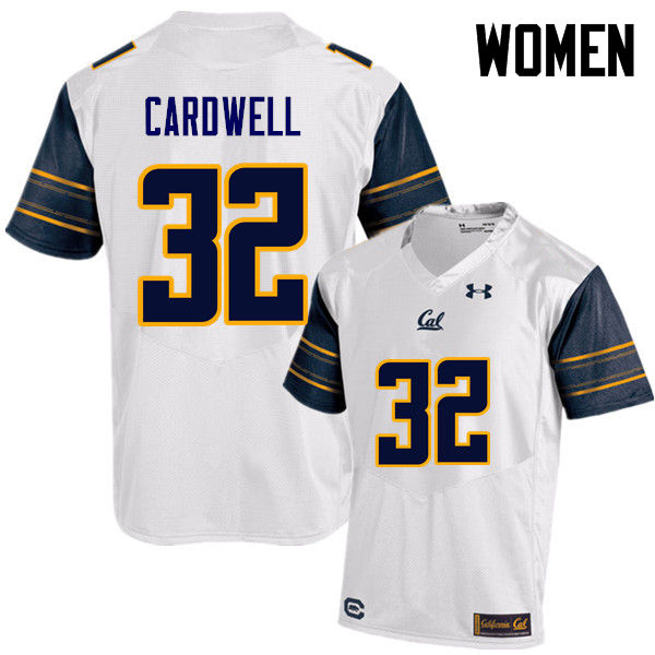 Women #32 Parker Cardwell Cal Bears (California Golden Bears College) Football Jerseys Sale-White
